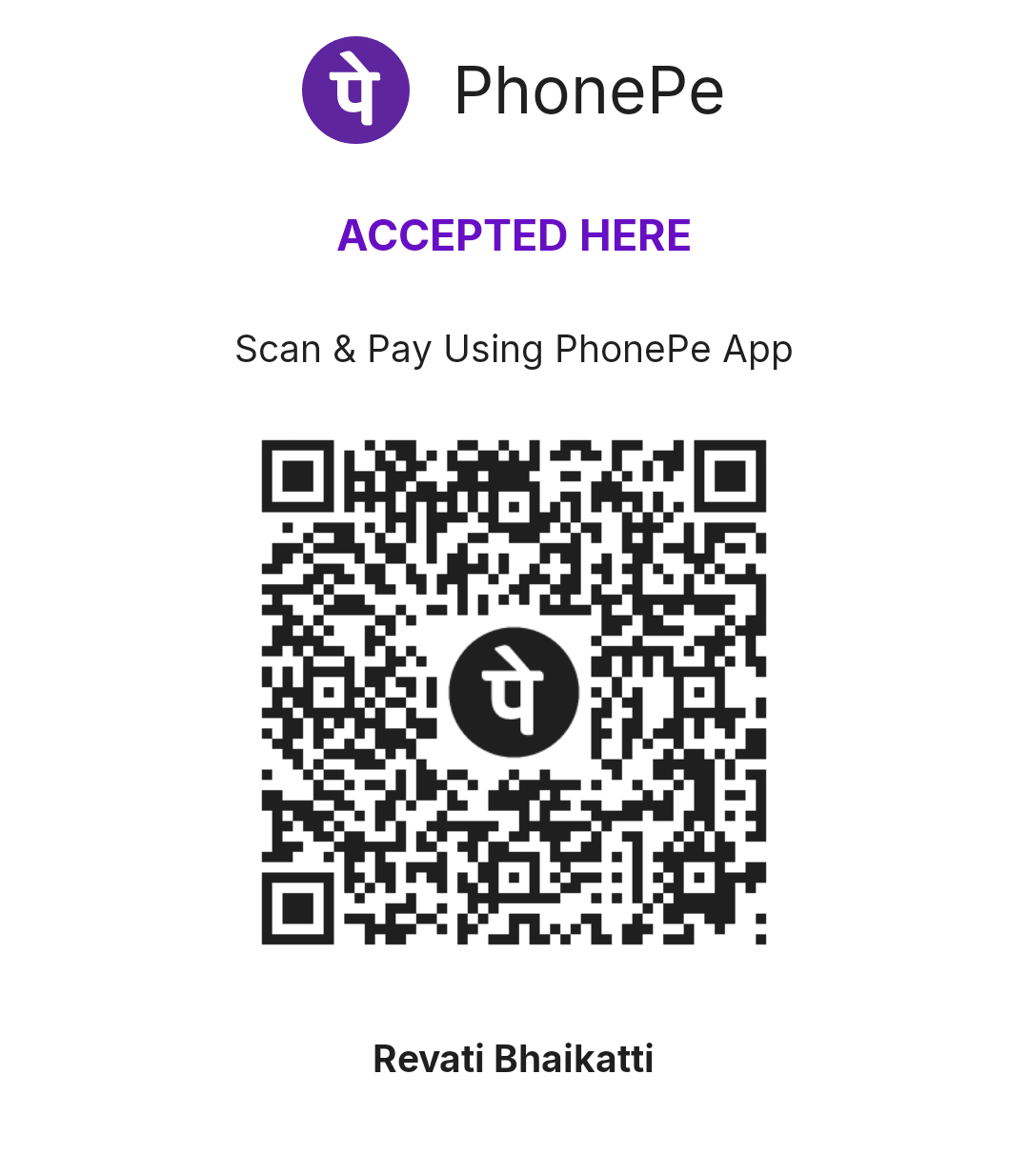 QR Code for Payment
